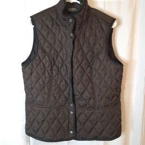 Eddie Bauer Women's Chocolate Brown Quilted Goose Down Vest Size L